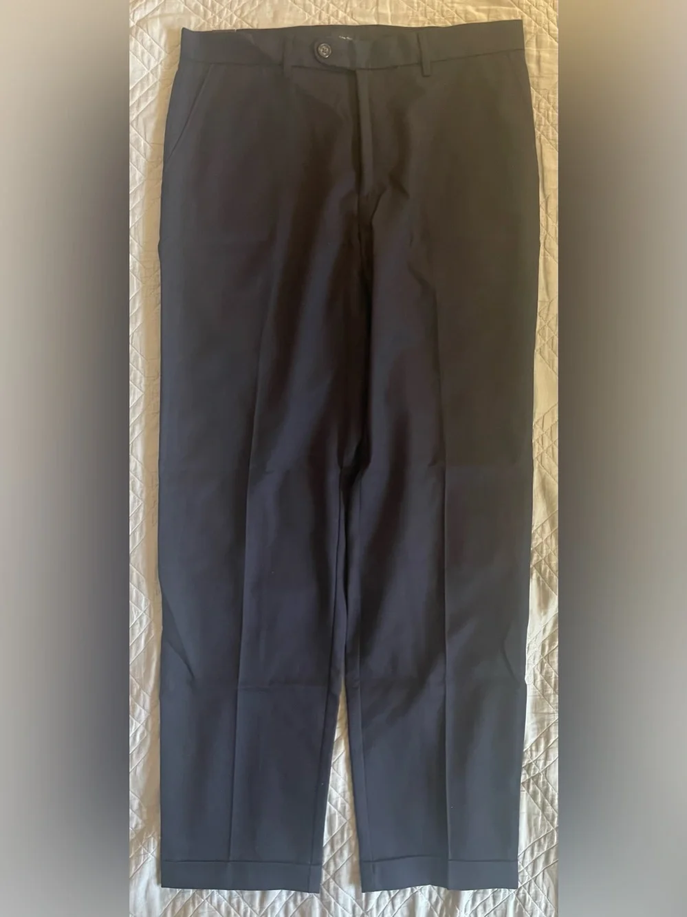 J. CREW Classic creased wool trouser in Dark Navy Size 34/34 NWT C0452